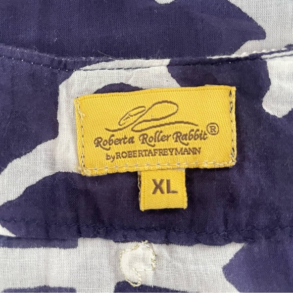 Roberta Roller Rabbit Meena blue white trim tunic swim coverup  37538 - Picture 5 of 10